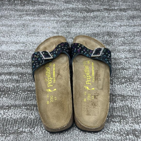 Birkenstock Papillio Madrid Multicolor Bling Buckle Slip On Sandals Women Size 5 - Picture 5 of 7